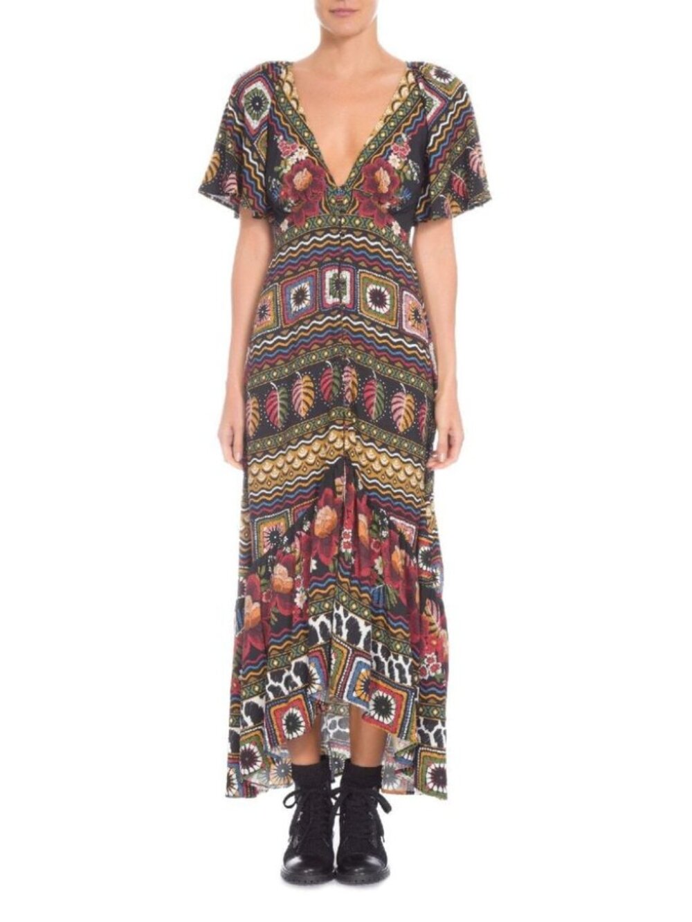 NWOT Rare Farm Rio Brazil "Bordando Cores" Maxi Dress – Size P / Small